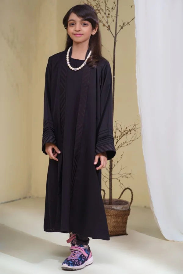 Kids Embroidery abaya black