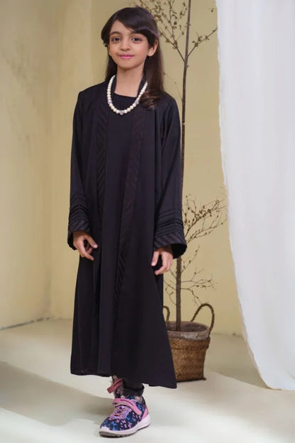 Kids Embroidery abaya black