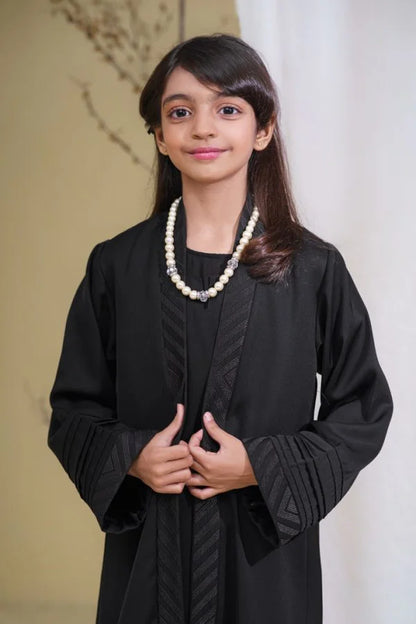 Kids Embroidery abaya black