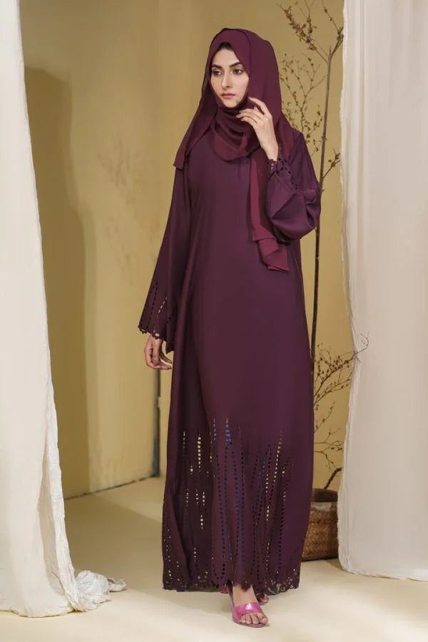 Esmeray Maroon Abaya