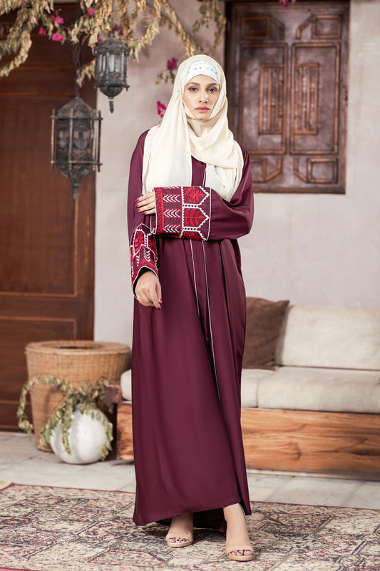 Crimson Charm Abaya