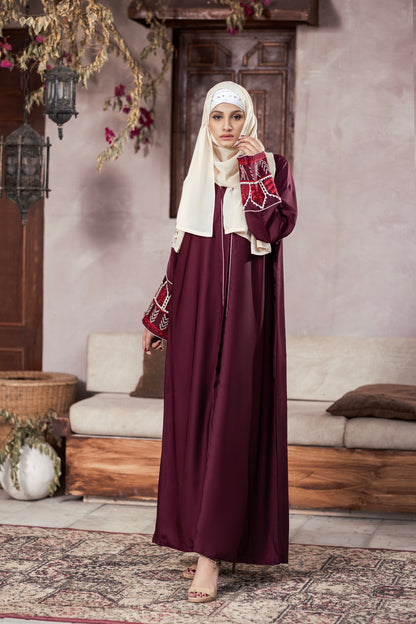 Crimson Charm Abaya