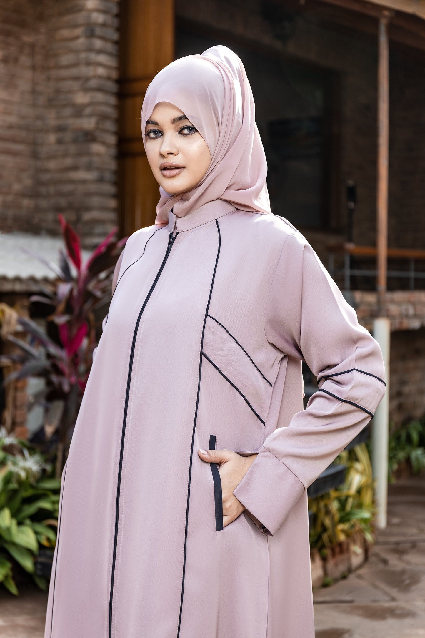 Casual Zipper Pocket abaya