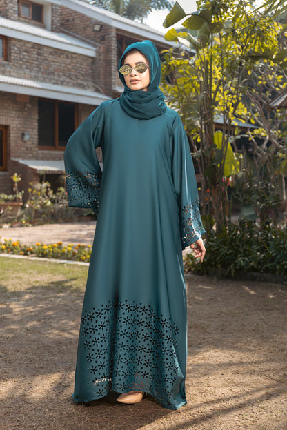 Flower cutwork abaya