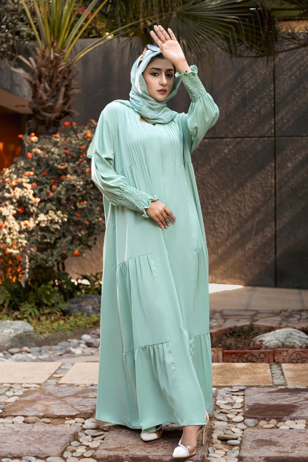 Pastel Green Abaya