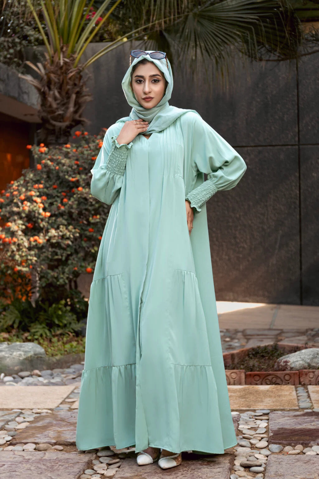 Pastel Green Abaya