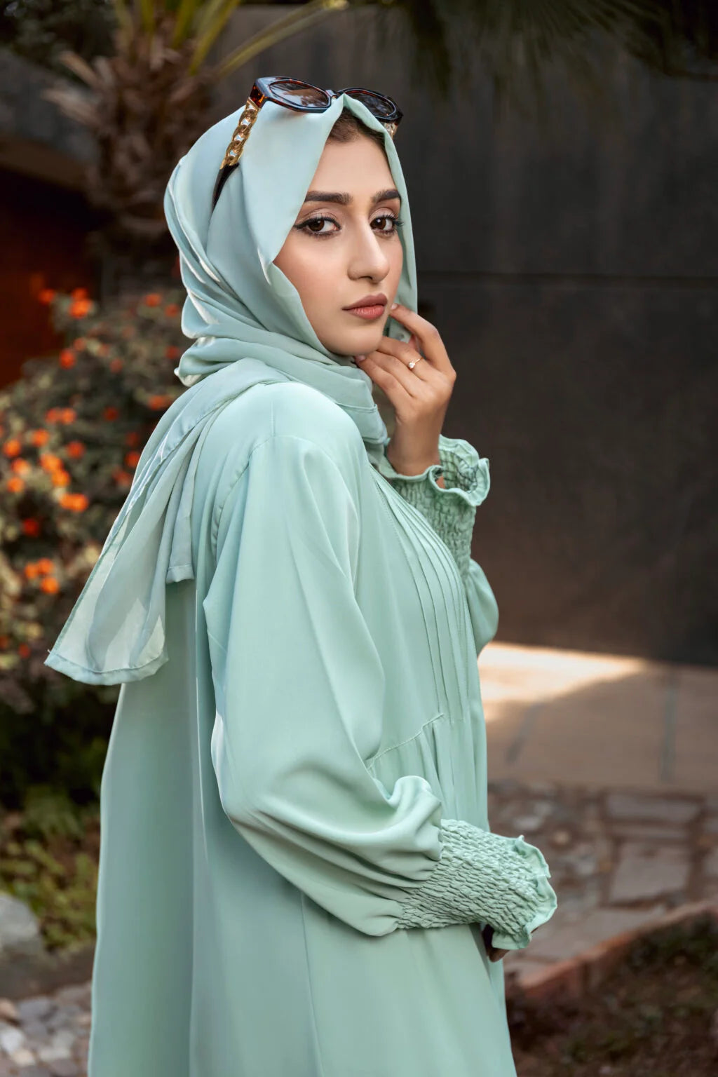 Pastel Green Abaya