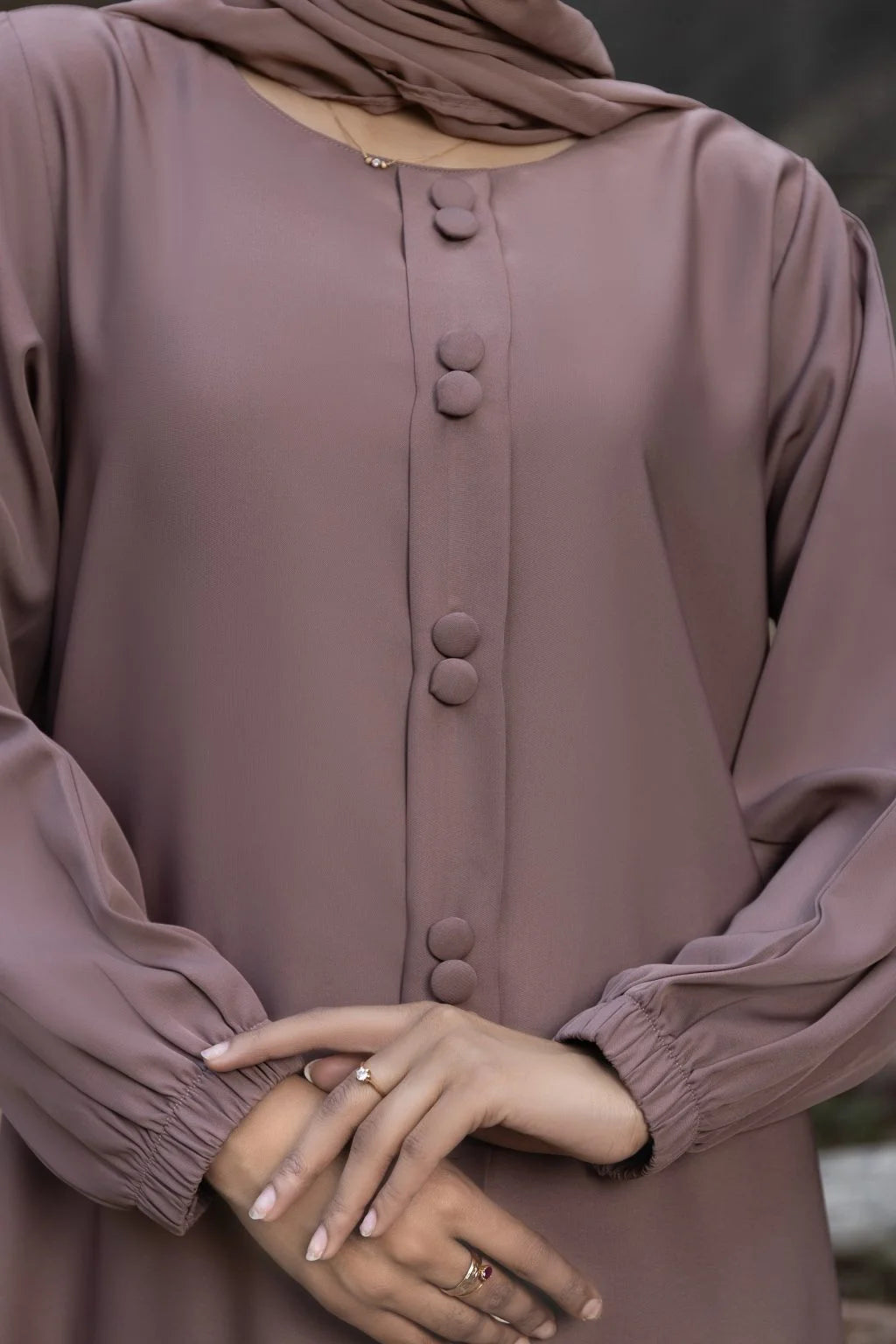 Fancy Button Abaya