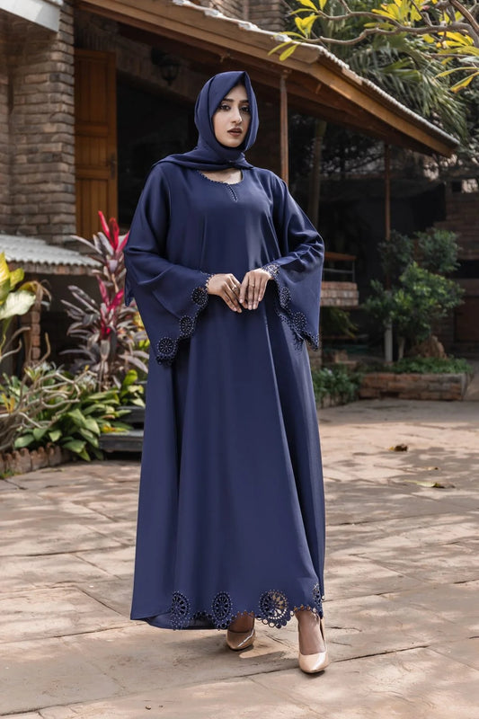 Coco Blue Cutwork Abaya