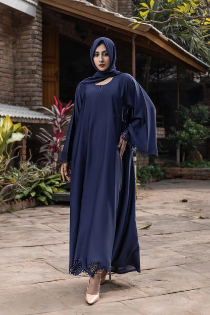 Coco Blue Cutwork Abaya