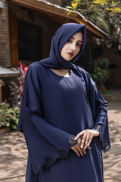 Coco Blue Cutwork Abaya