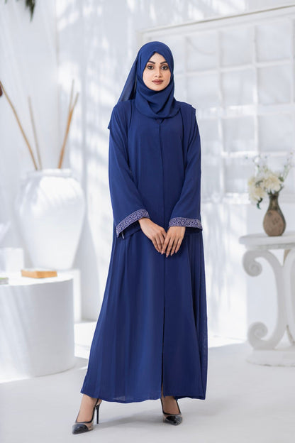 Indigo Embroidered Abaya