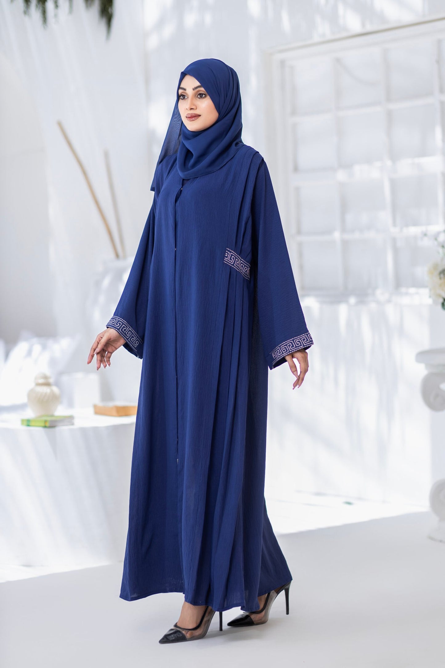 Indigo Embroidered Abaya