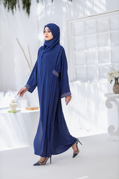 Indigo Embroidered Abaya