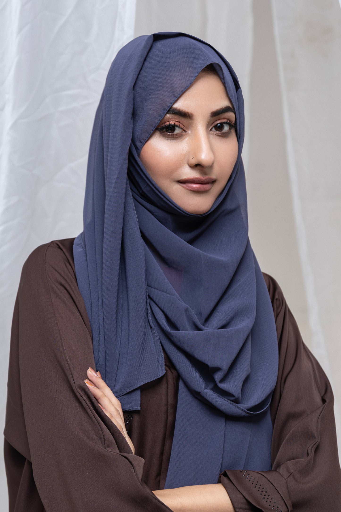 Plain Georgette Hijab - Sapphire Blue