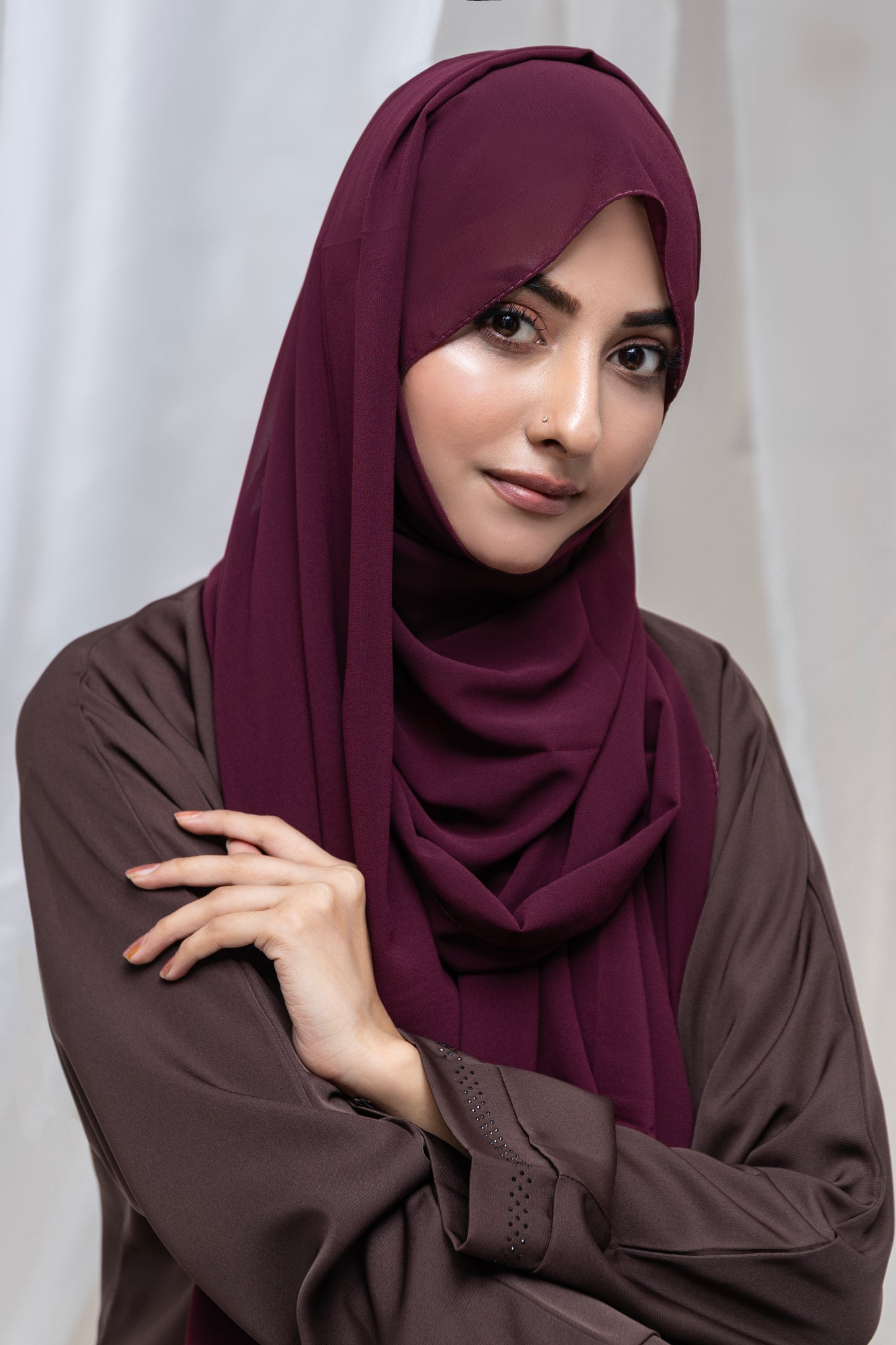 Plain Gerogette Hijab-Mahroon