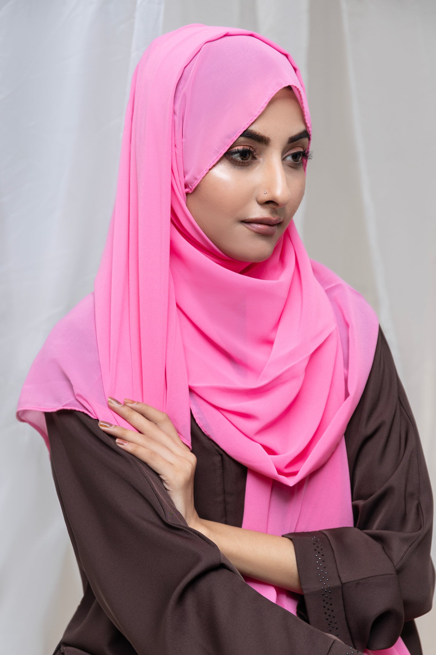 Plain Gerogette Hijab--Flemingo