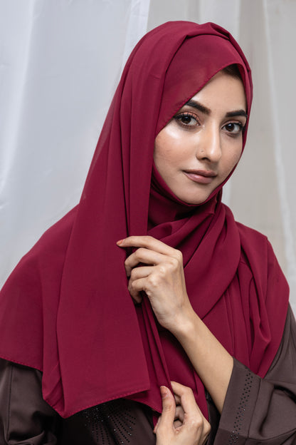 Plain Gerogette Hijab-Merlot