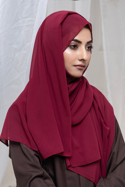 Plain Gerogette Hijab-Merlot