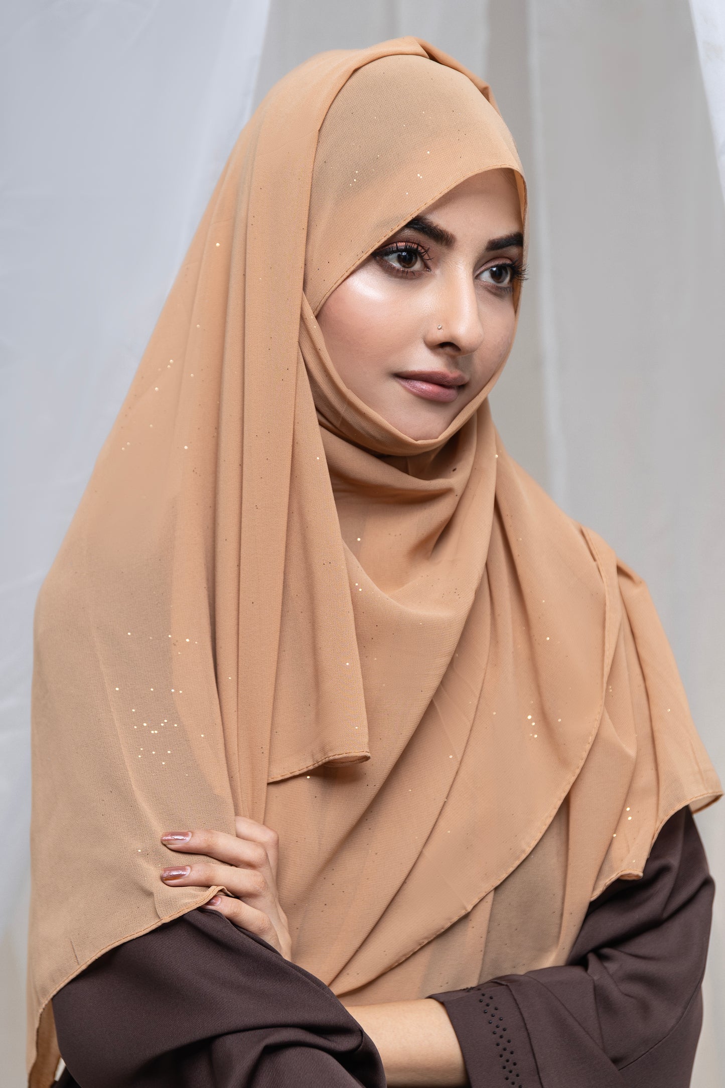 Glitter Georgette - Brown