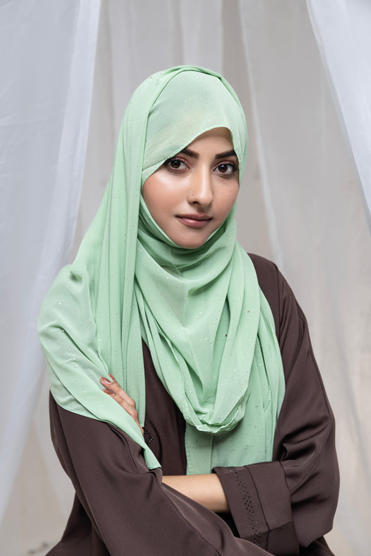 Glitter Georgette - Light Green