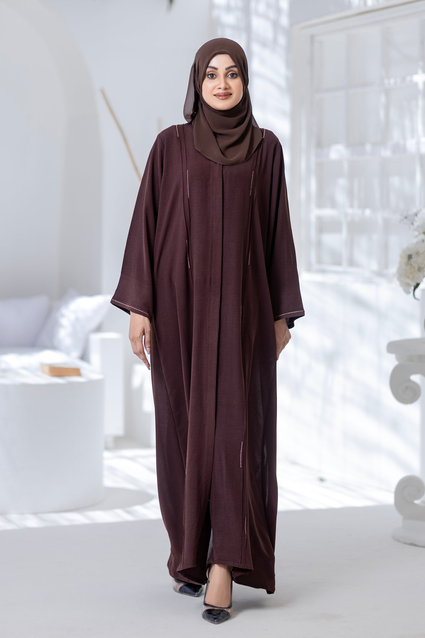 Elegant Mocha Stone Abaya