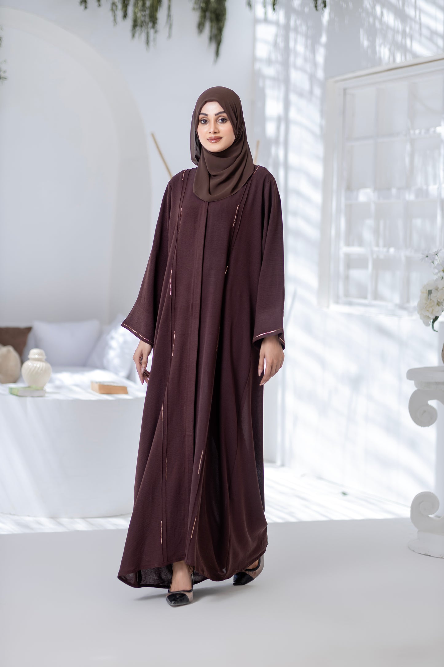 Elegant Mocha Stone Abaya