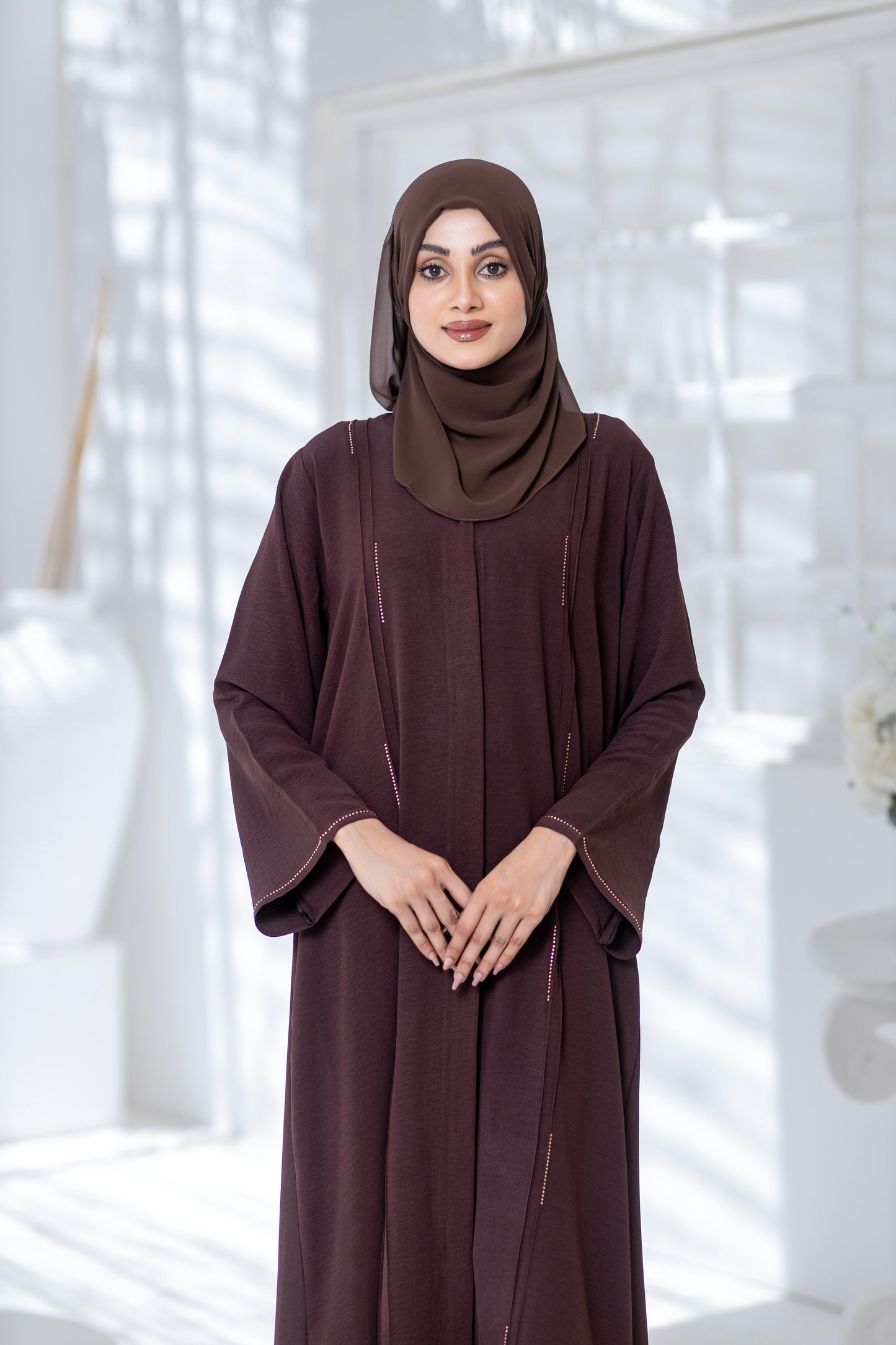 Elegant Mocha Stone Abaya