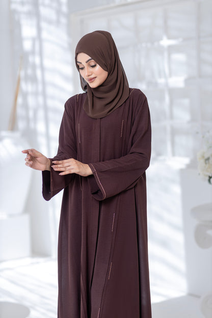 Elegant Mocha Stone Abaya