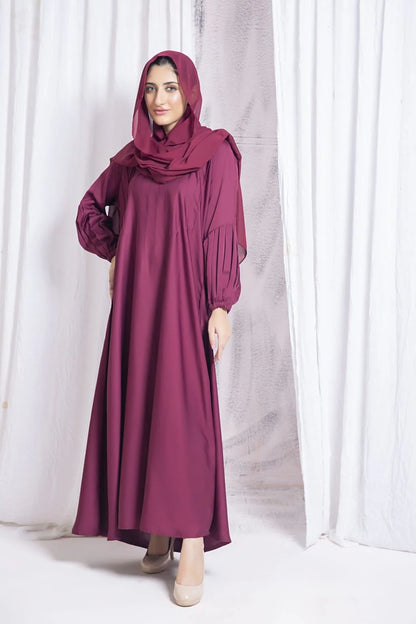 Zaiba Maroon Abaya