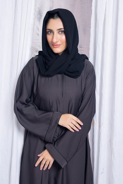 Hazel Grey Pocket Abaya