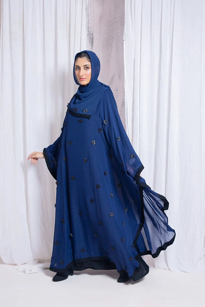 Flowery Blue Abaya