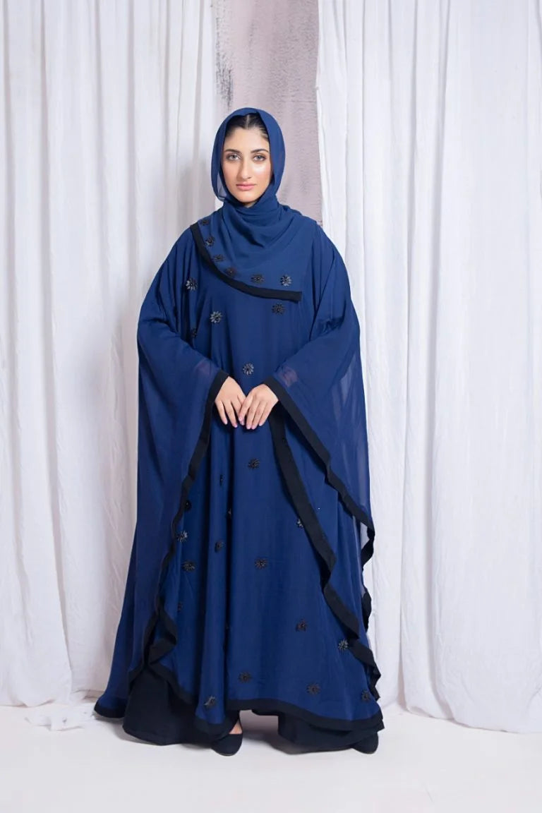 Flowery Blue Abaya