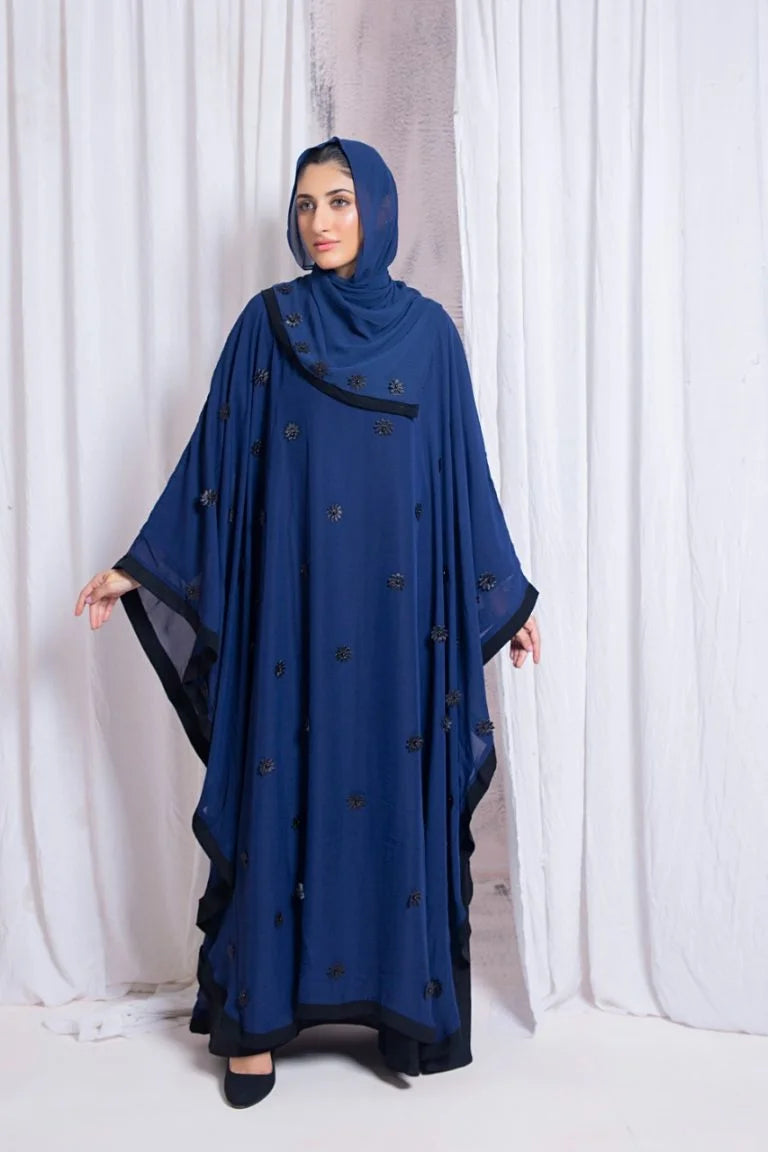 Flowery Blue Abaya