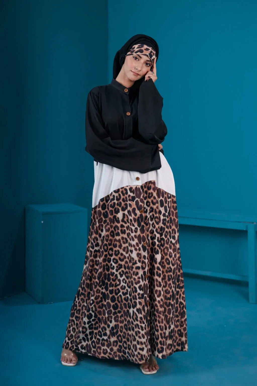 Cheetah Charm Abaya