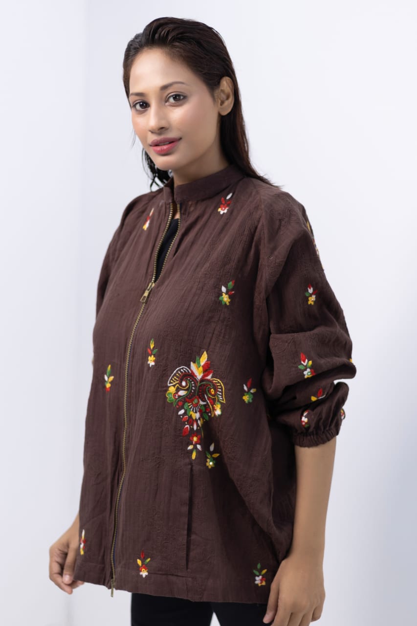 Brown Flower Jacket