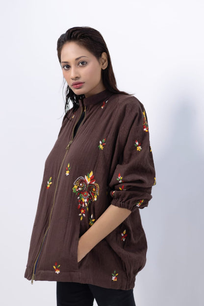 Brown Flower Jacket