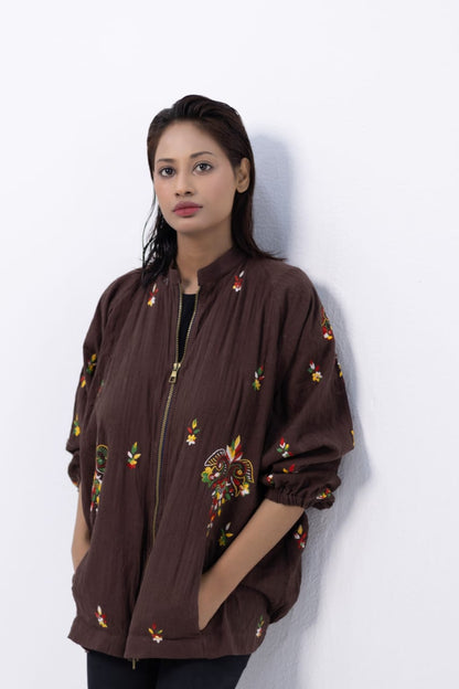 Brown Flower Jacket