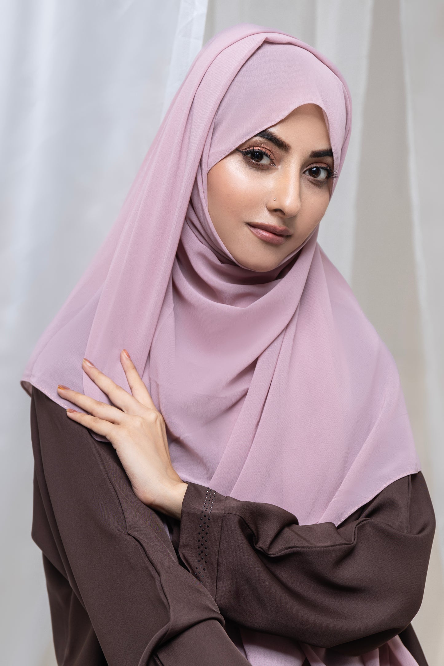 Plain Gerogette Hijab-Light Mauve